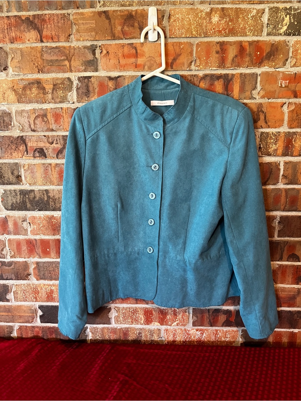 Dressbarn Women’s Teal Green Blazer Jacket Size:Large Y2K
